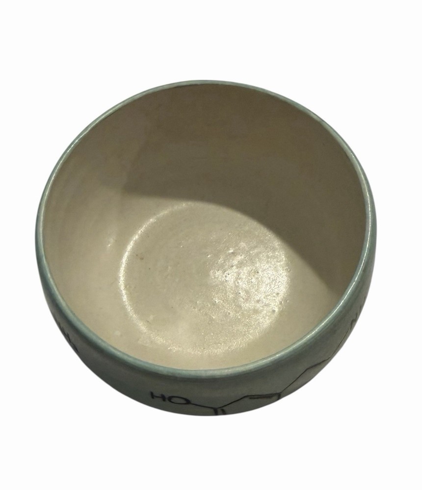Studio Art Pottery Handmade Stoneware Ceramic Bowl Science Molecule Signed