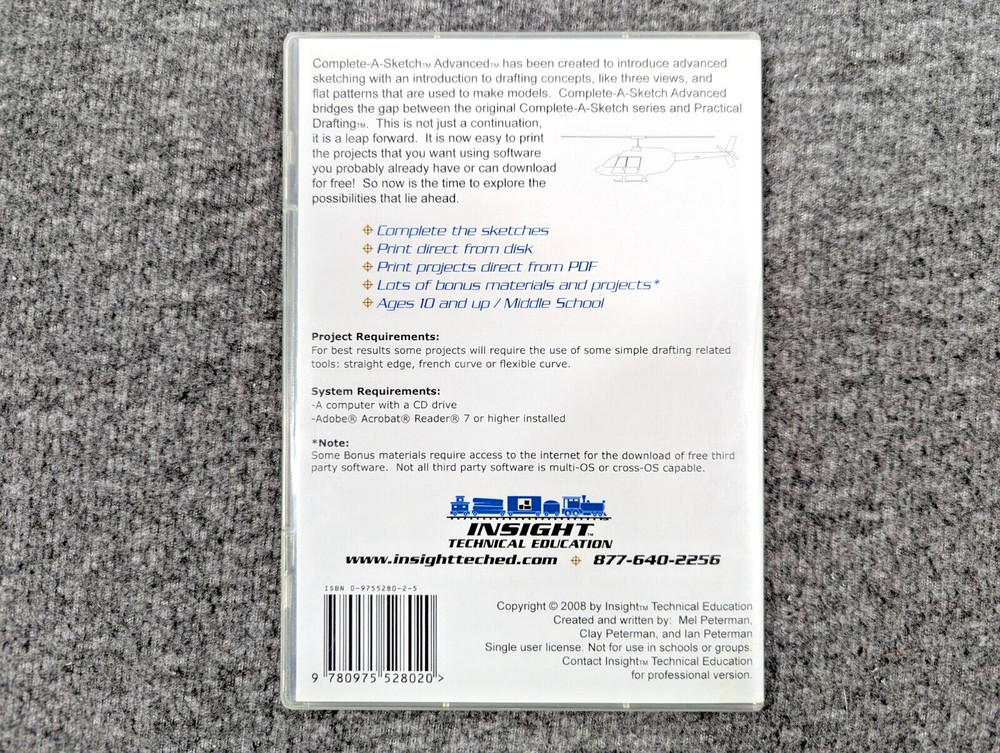 Advanced Complete-A-Sketch CD-ROM By Mel Peterman, Technical Sketching - EUC