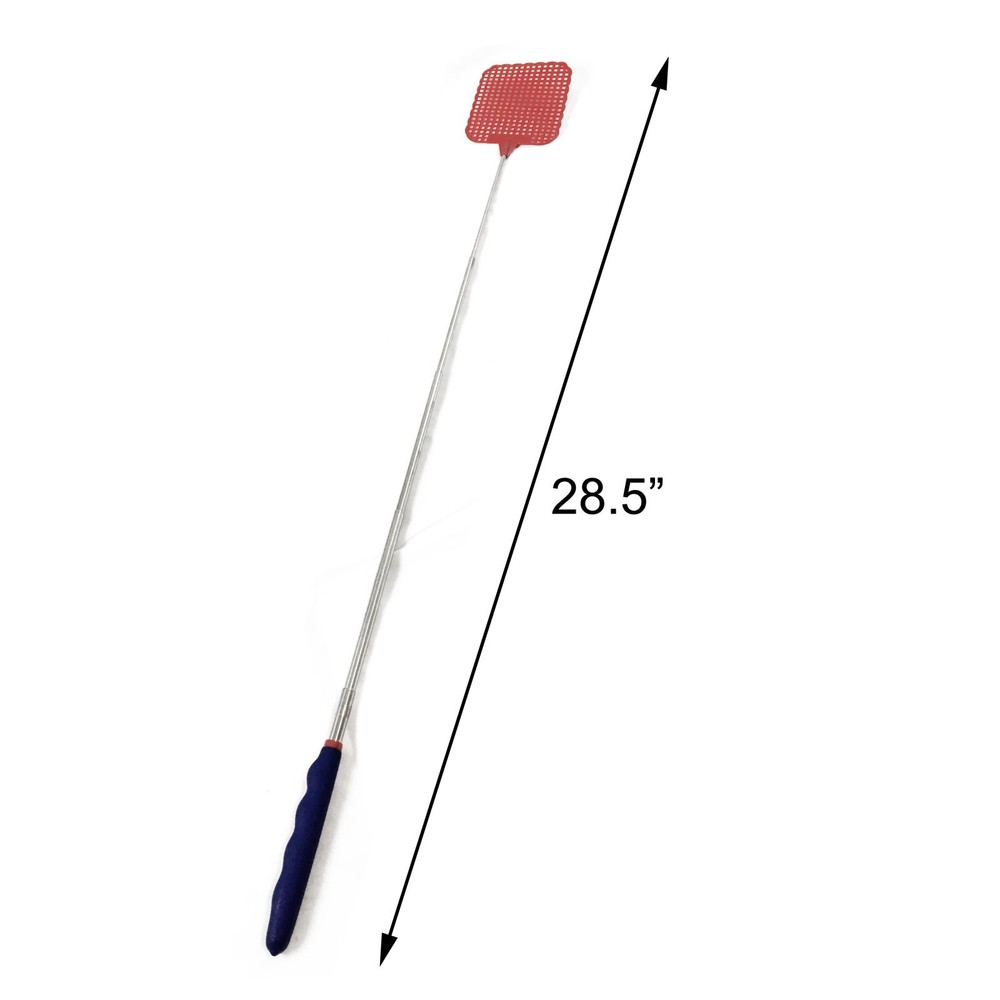 Extendable Fly Swatter - Durable Telescopic Pole-Anti Slip- Red