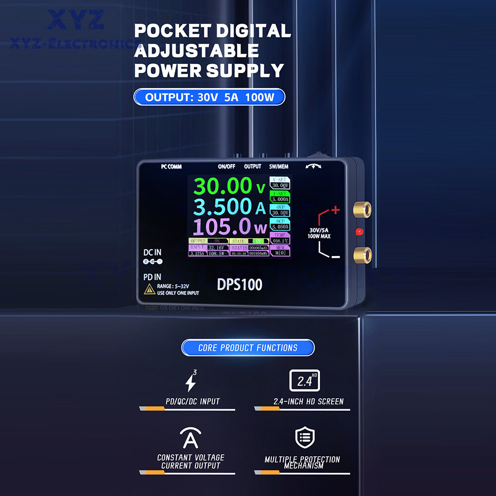 DPS100 CNC DC Adjustable Programmable Voltage Regulator Power Supply 30V 5A 100W