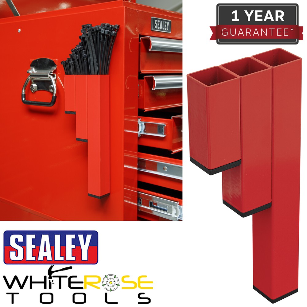 Sealey Magnetic Cable Tie Holder Red Garage Workshop Organizer
