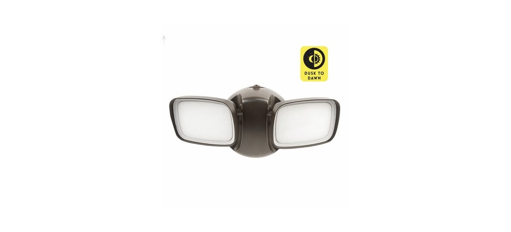 Security Floodlight Dusk to Dawn Hardwired LED Bronze Bronze