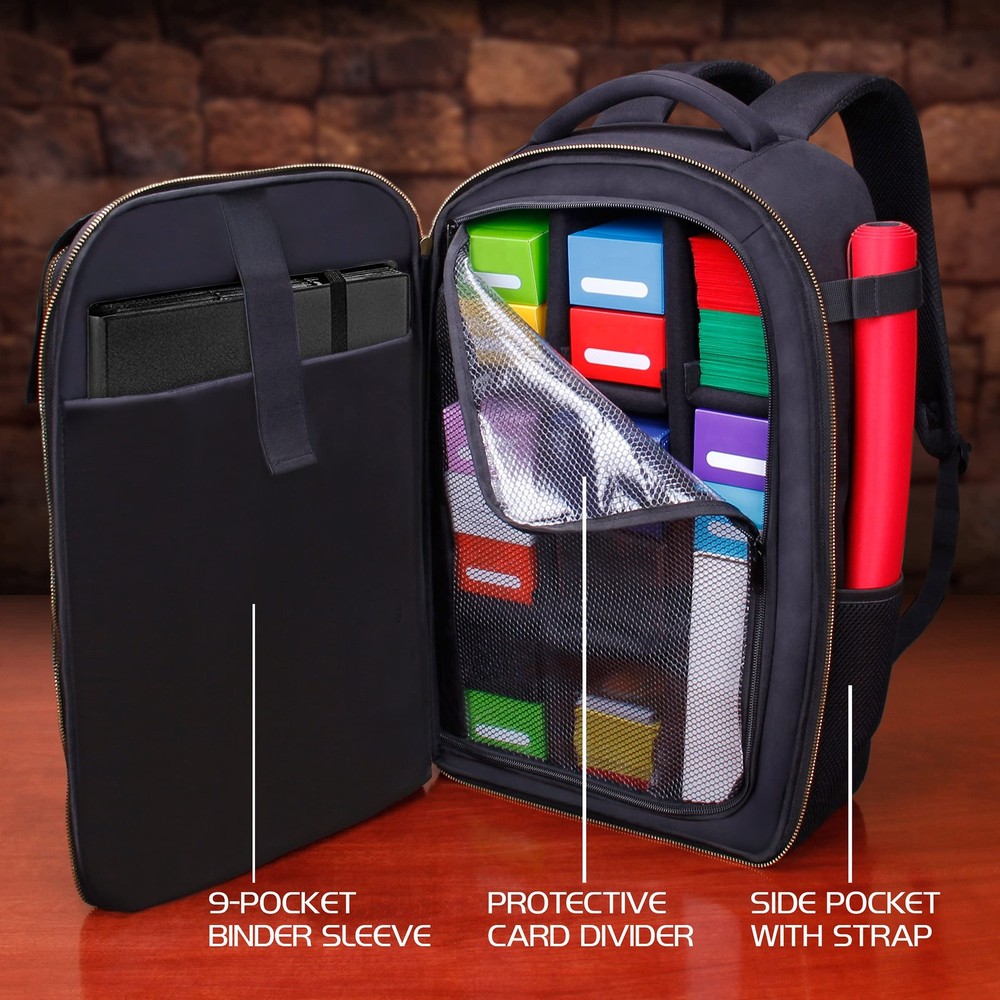 ENHANCE MTG Backpack TCG Card Storage - for Deck One Size, Black