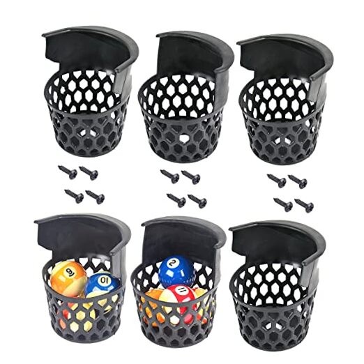Pool Table Pockets Replacement Pockets for Billiard Table Set of 6 Plastic Web