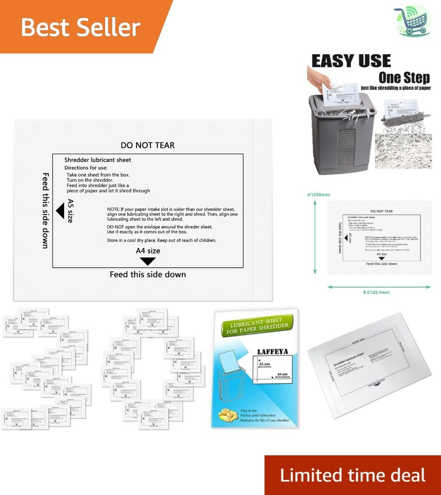 30-Pack Shredder Lubricant & Sharpening Sheets for Optimal Shredding Performance