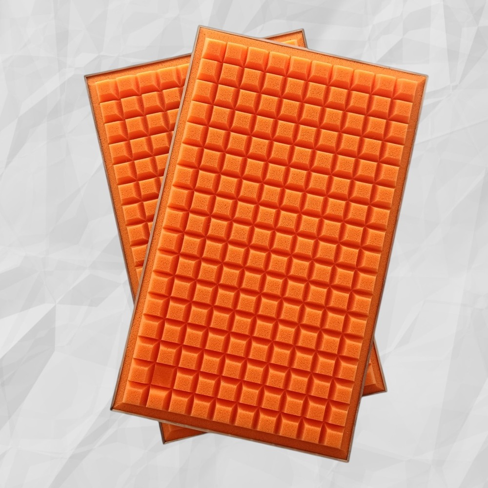 COMPLETE SET - JBL L100 ORANGE Quadrex Foam Inserts - Walnut Frames - Logo