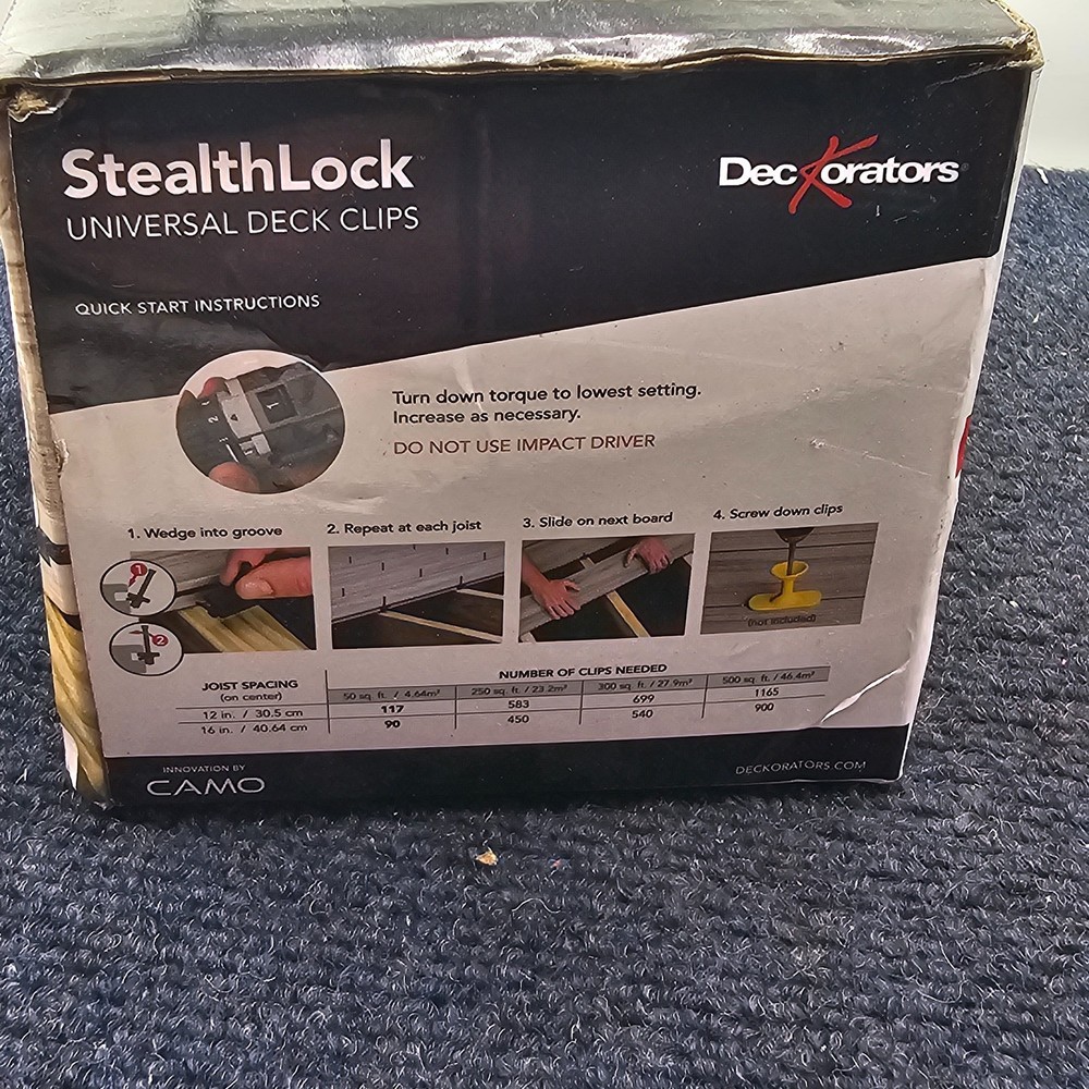 (QTY 90) Deckorators 661503: Stealthlock Fastener Universal Deck Clip