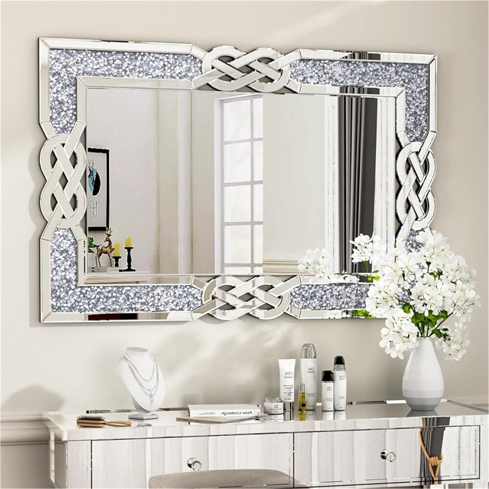 Crystal Mirror Crush Diamond Silver Mirrors for Wall Decor Rectangle Mirrors NEW