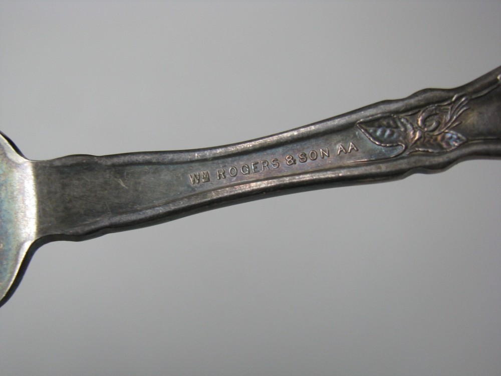 Vtg Wm William Rogers & Son AA Silver Plate Flatware 6' Butter Knife Rose Flower