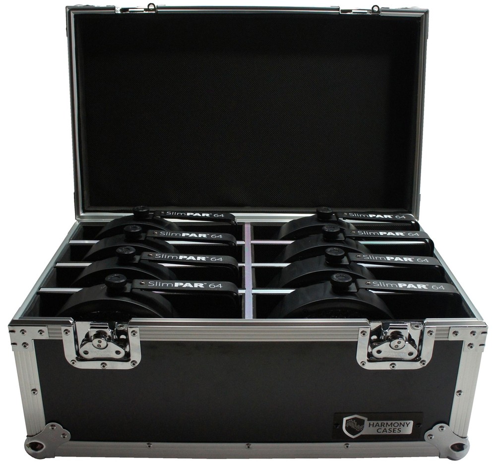 Harmony HC8SLIMPAR64 Lighting 8 Space Slimpar Can Light Flight Custom Case New