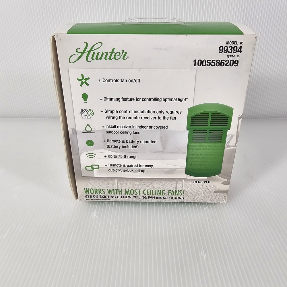 Hunter Model 99394 Ceiling Fan ON/OFF Remote Control and Receiver