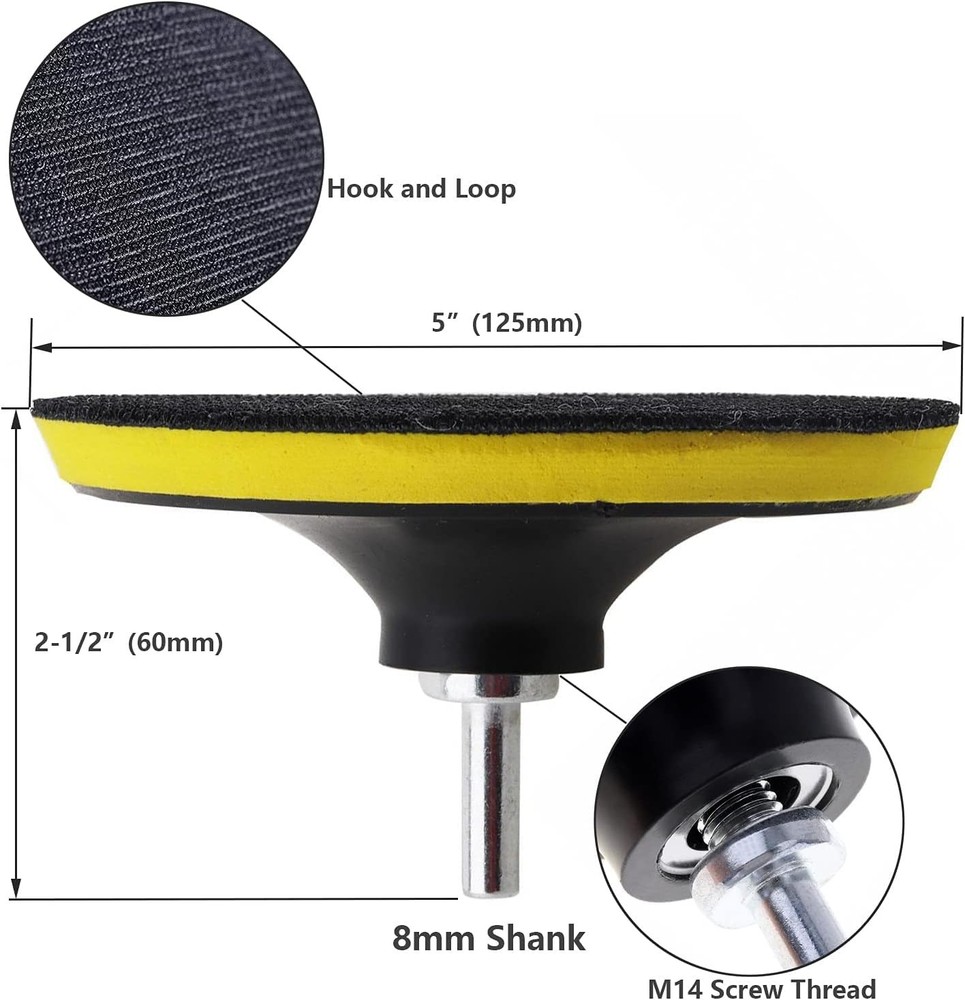 2 Pack 5 Inch Hook and Loop Backing Pad Sanding Holder Polishing Backer Plate