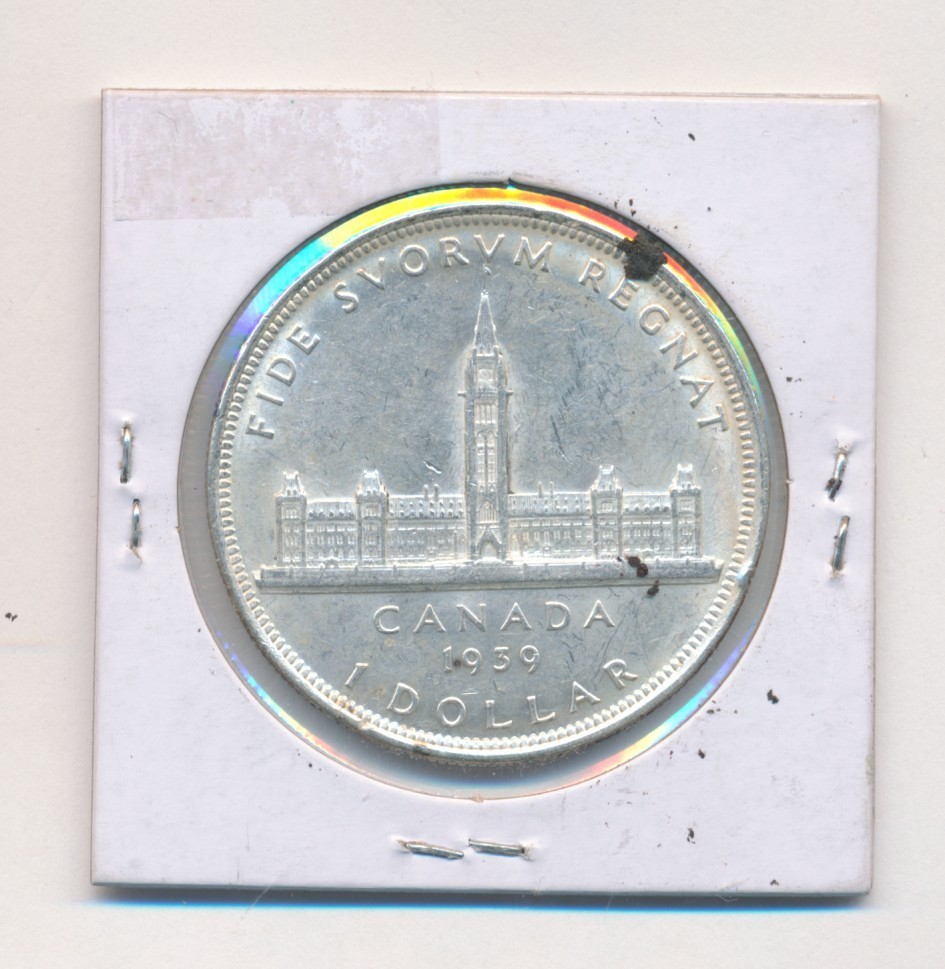 1939 CANADA SILVER DOLLAR COIN