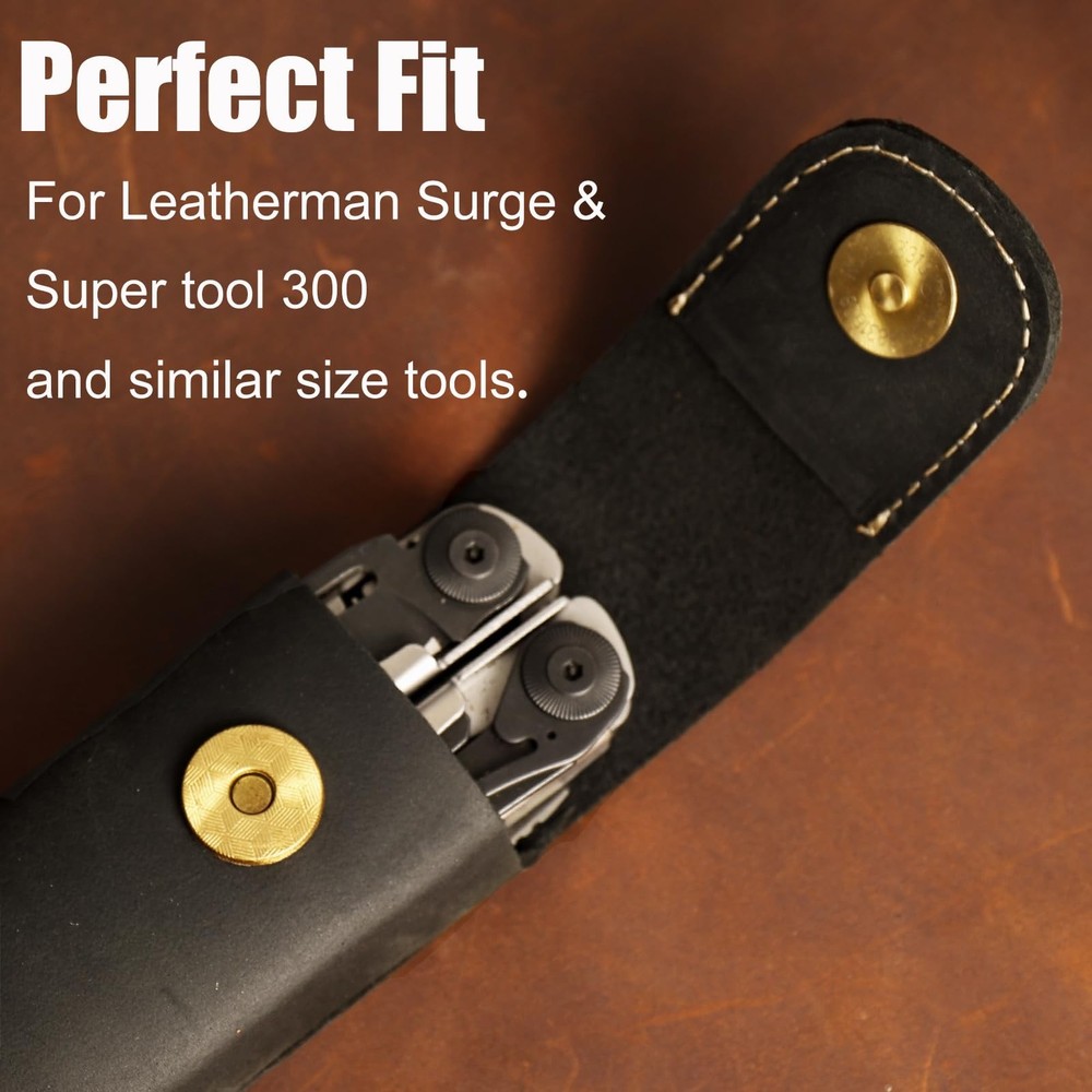 Topstache Leather Multitool Sheath for Belt - Holster Large, Black