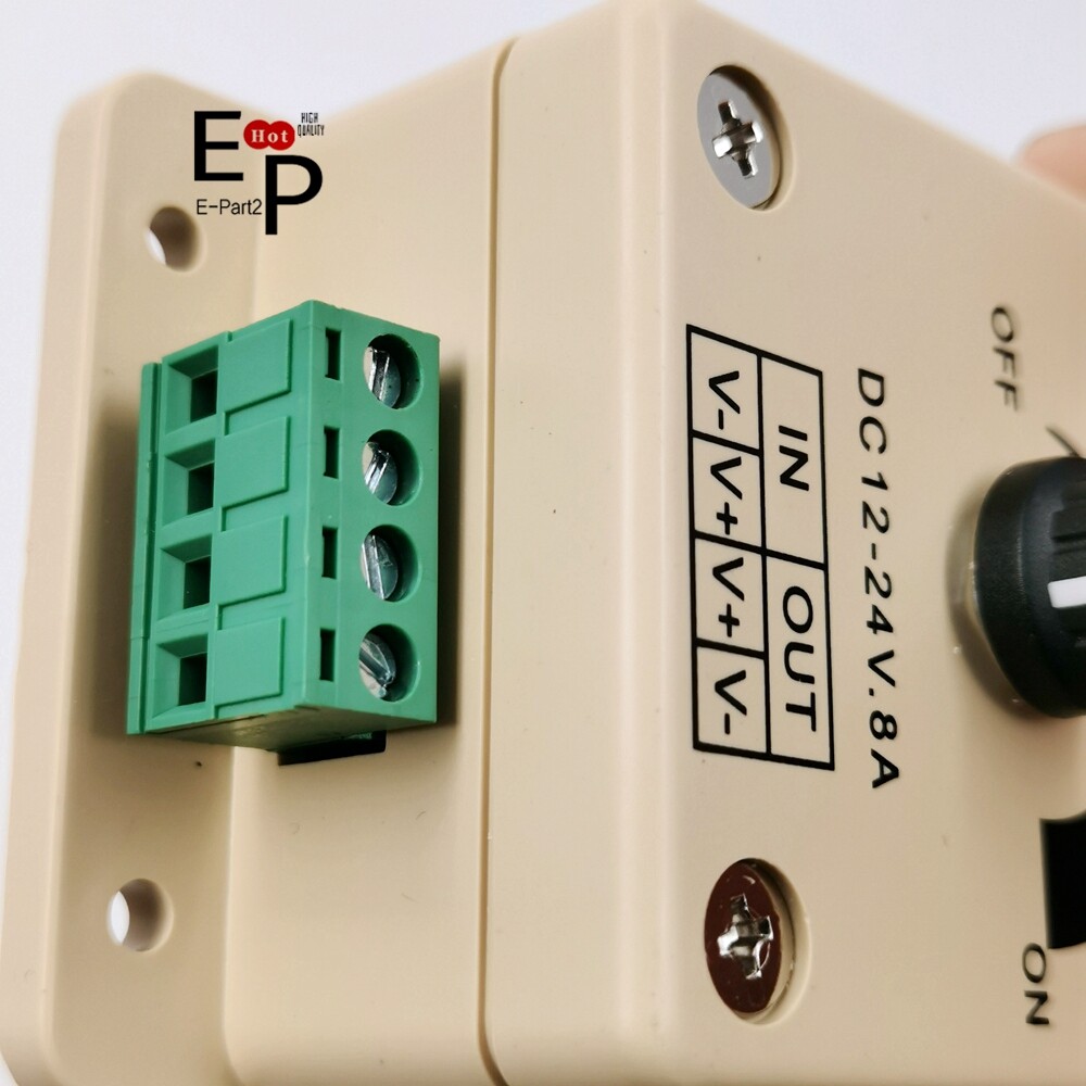 12V-24V 8A Manual Dimmer Switch With Terminals For LED Strip Light Mountable