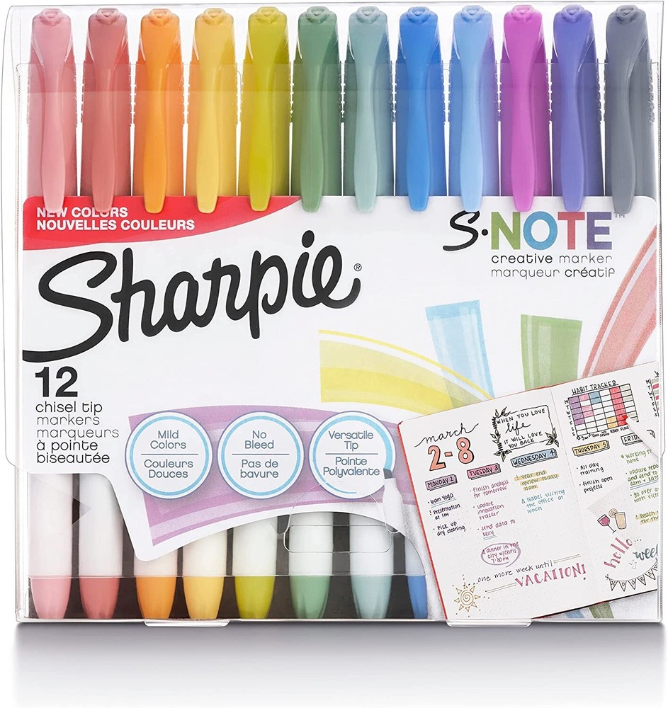 Sharpie S Note Creative Markers, Highlighters, Assorted 12 Count,
