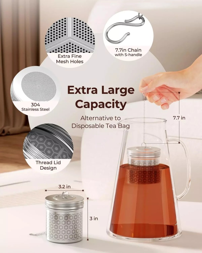 2 Pack Extra Large Tea Infuser for Loose Tea & Spice Infuser for Cooking, Extra