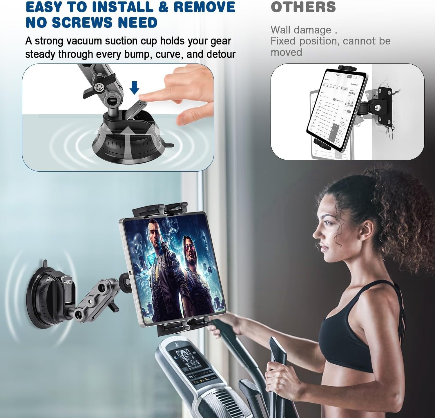 Heavy Duty Tablet Mount | Car Truck Dash/Windshield Holder for 4.7"-12.9" iPad