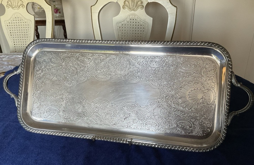 Sheffield SilverPlate , EPC 5/258 Rectangular Tray 22” X 9” , Made In USA