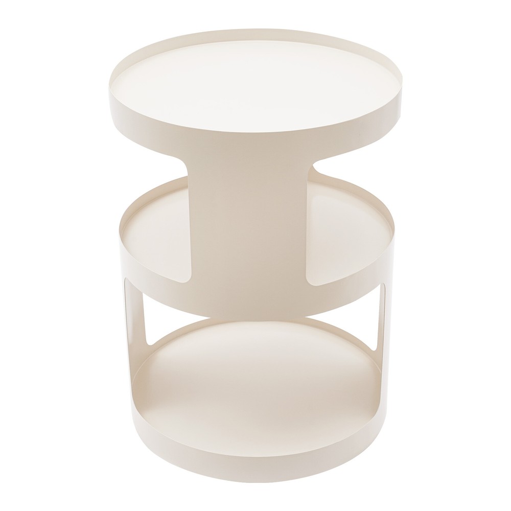 White Metal Side Table Modern Freestanding Nightstand Small Quality End Table