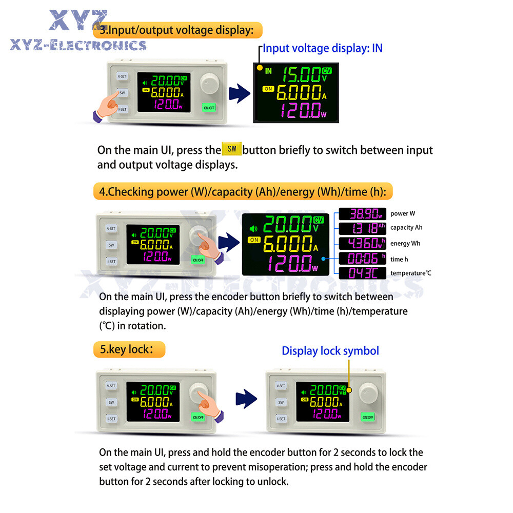 SK120X CNC Buck-Boost DC Adjustable Voltage Regulator Power Supply Module 120W
