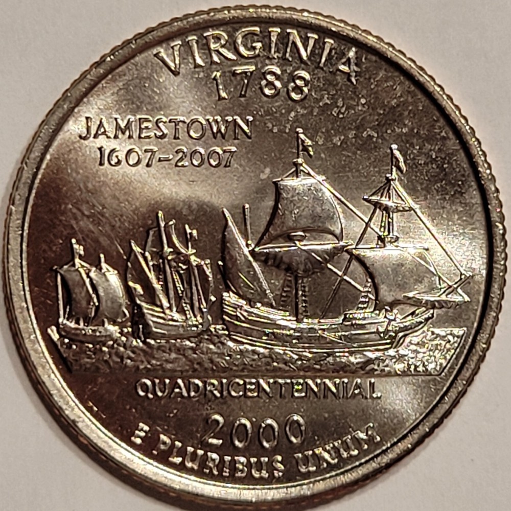 $  .25 2000-P Virginia State Quarter BU UNC From Mint Roll