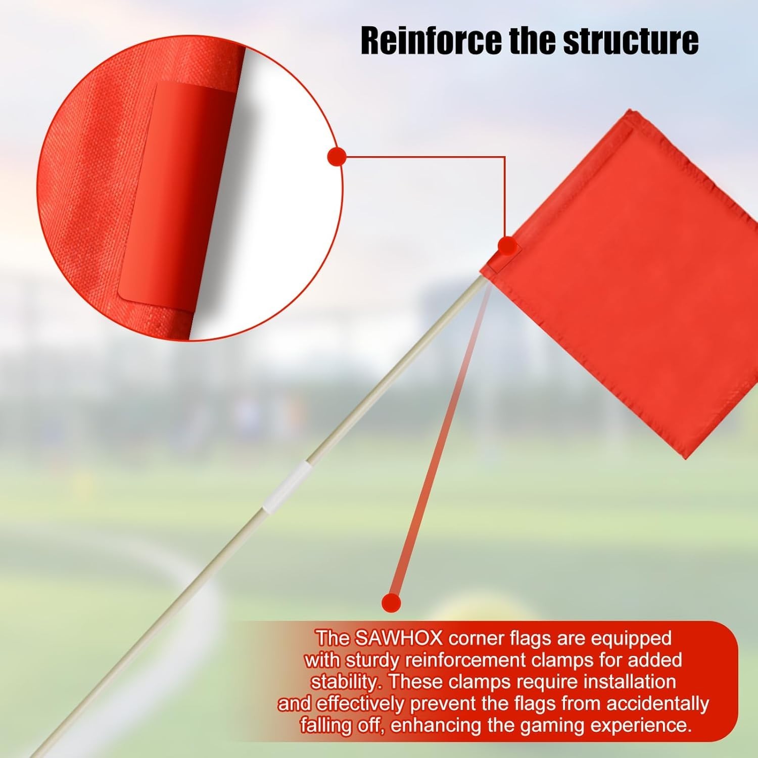 SAWHOX Soccer Corner Flags Set of 4 – 67" Portable Field Flags