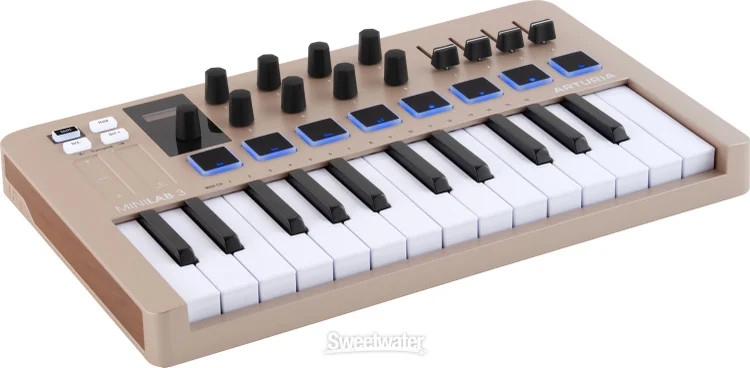 Arturia MiniLab 3 25 Slim-key Controller - Champagne