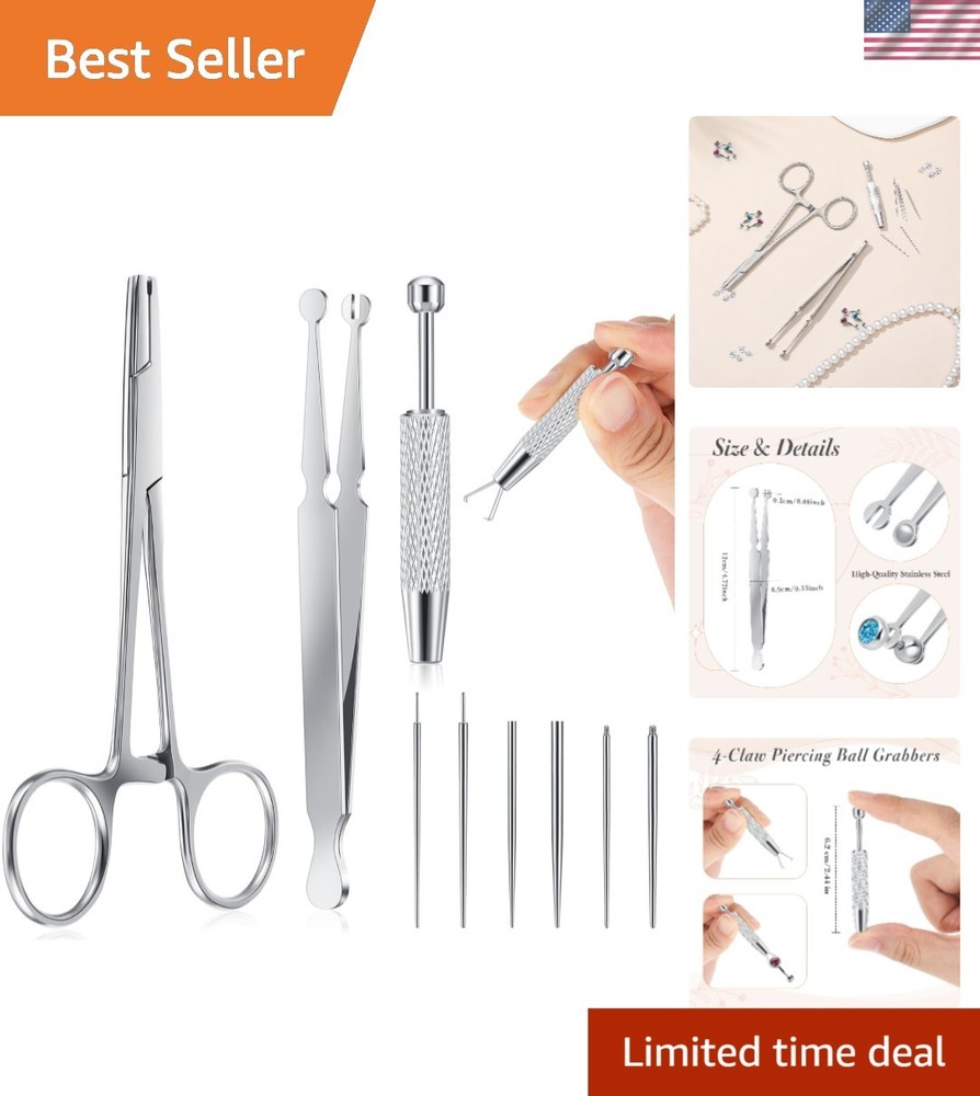 Professional-Grade 9pcs Piercing Tools Set – Includes 3mm Ball Removal Tool