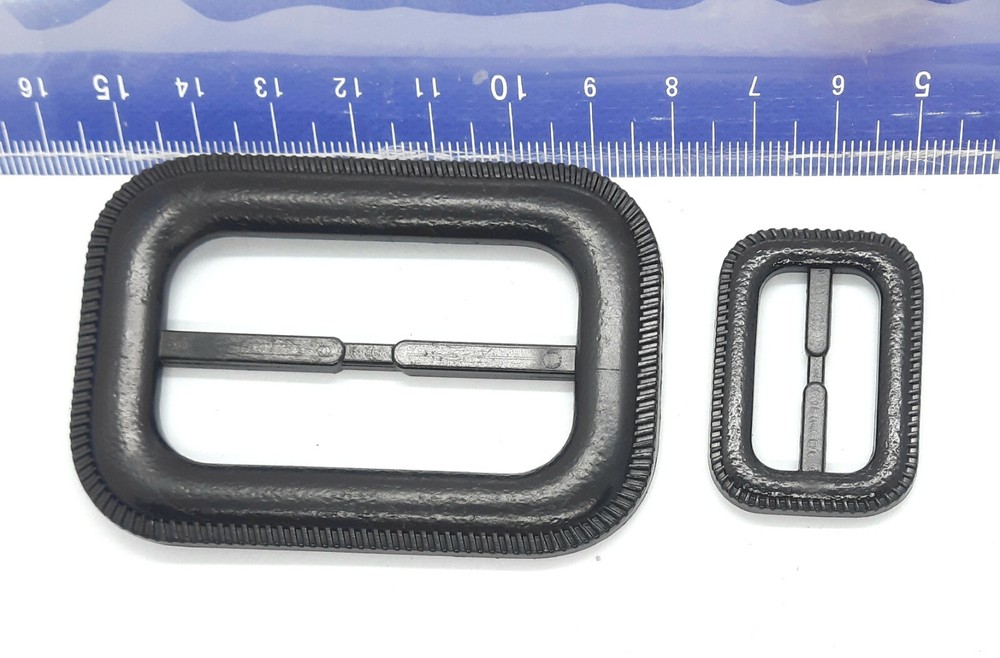 1 pass buckle 25mm, 50mm bridge, belt regulator adjustable slider plastic