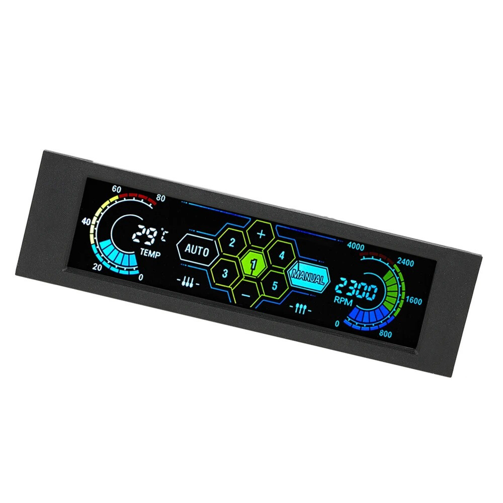 5.25" PC Front Chassis Panel Touch Screen 5 Fan Controller Temperature Monitor