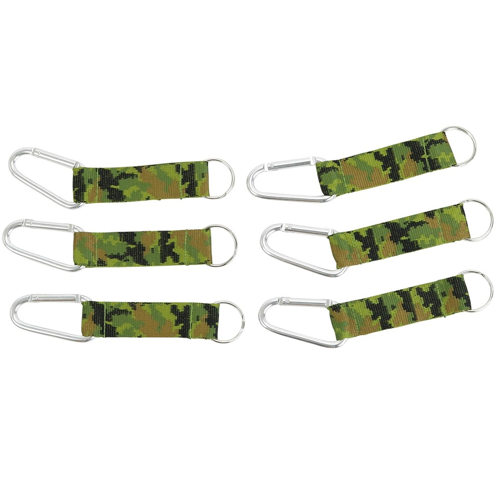 Carabiner Keychain with Strap Camo 6-Pack