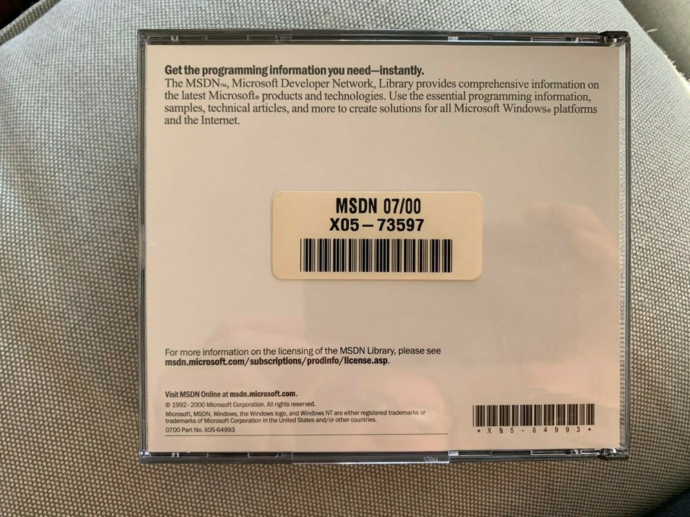 MICROSOFT MSDN Subscriptions Library July 2000 PC CD-ROM 3-disc Set WINDOWS