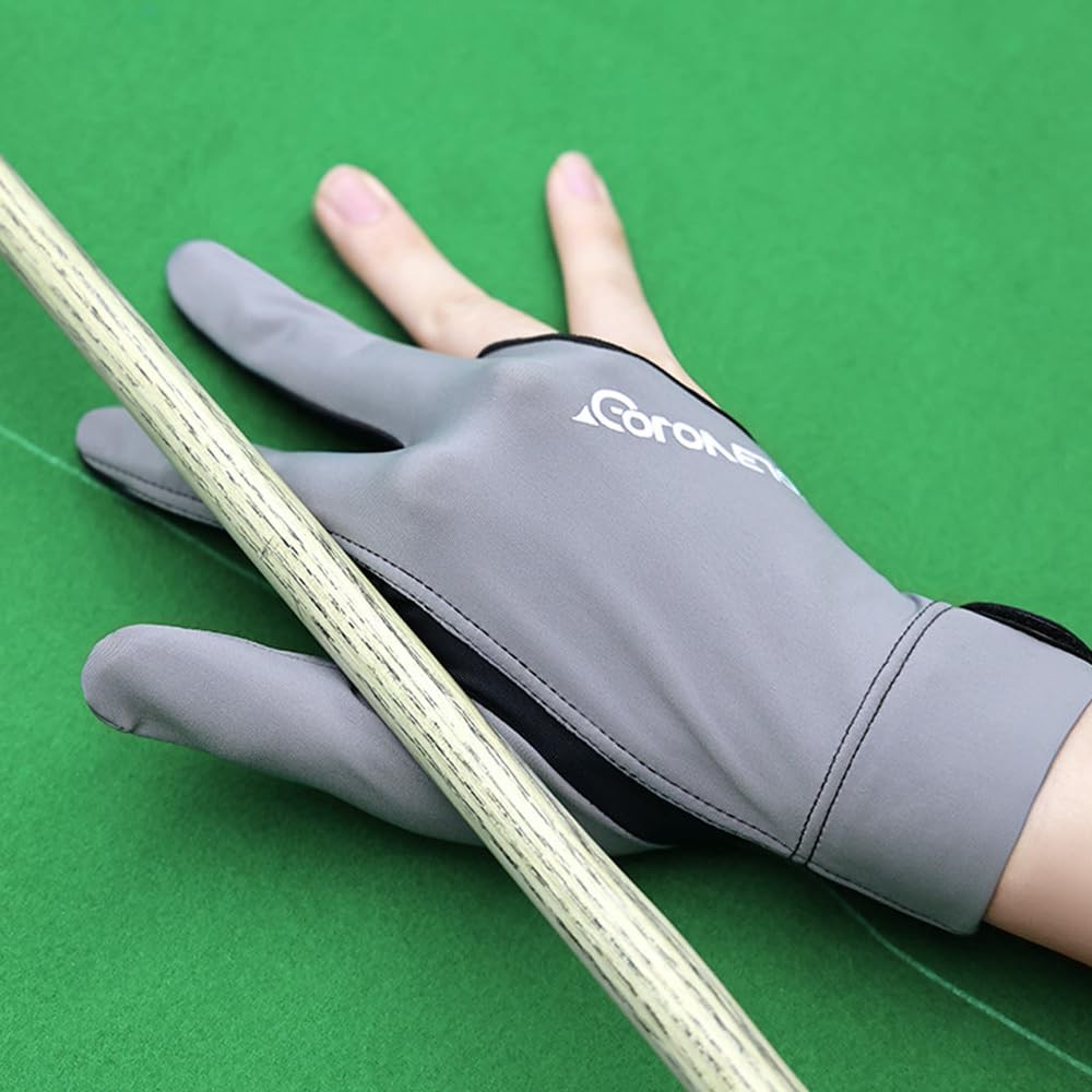 Wnddle Pool Glove Left Hand, Billiard Gloves for Adjustable, Grey