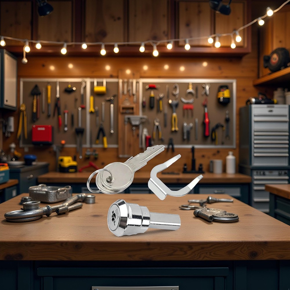 Silver Universal Toolbox Lock, Iron Cabinet Insert Linkage