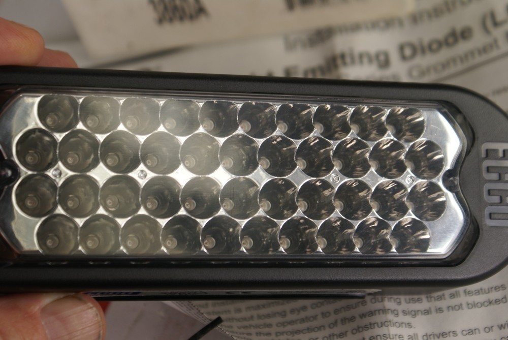 LOT OF 2 Ecco 3800 Series LED Rectangular Surface Mount 12V Amber 3860A STROBE