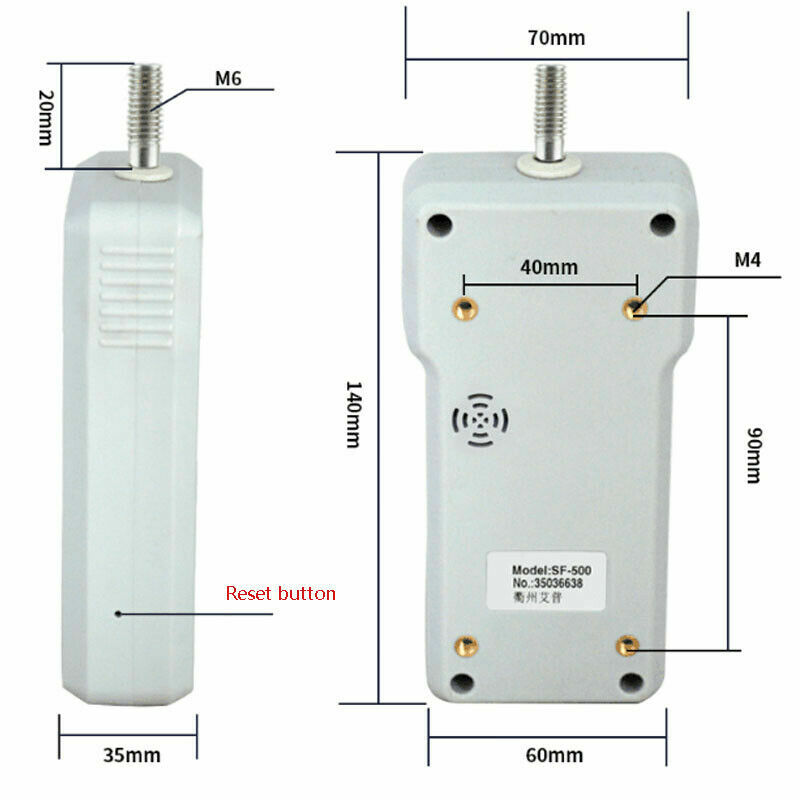 High Precision 2-500N LCD Digital Dynamometer Push Pull Force Gauge Tester Meter