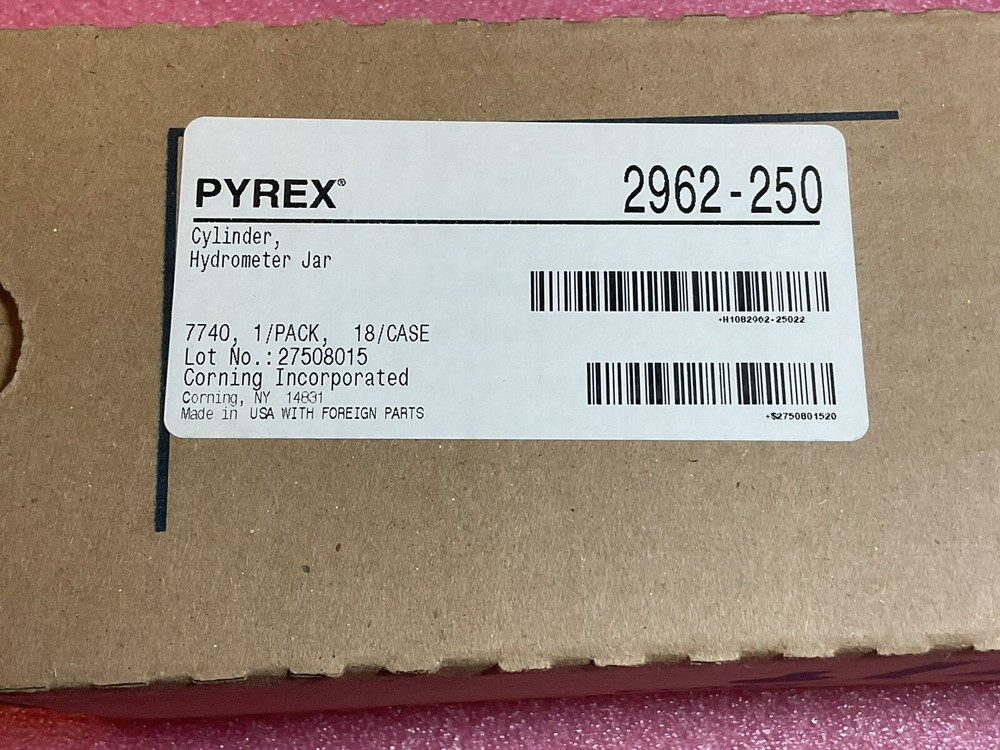 Pyrex 2962-250 Cylinder Hydrometer Jar