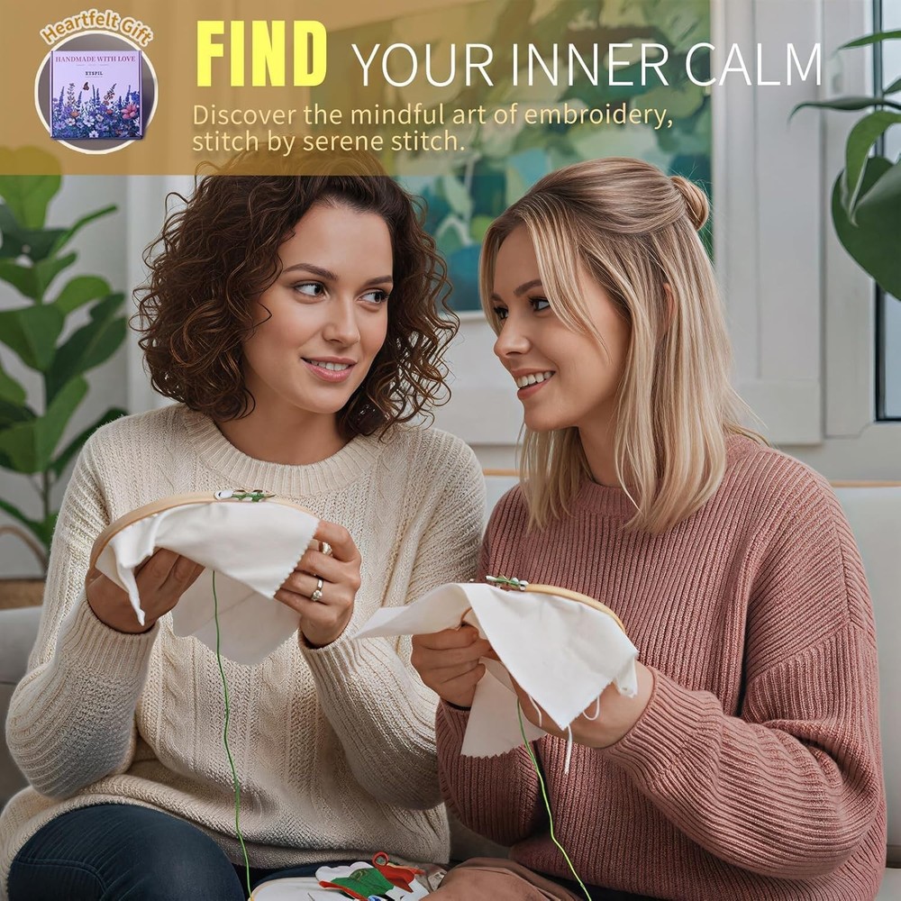 Embroidery Kit for Beginners, Easy Step-by-Step 4K Video Tutorials for Adults...