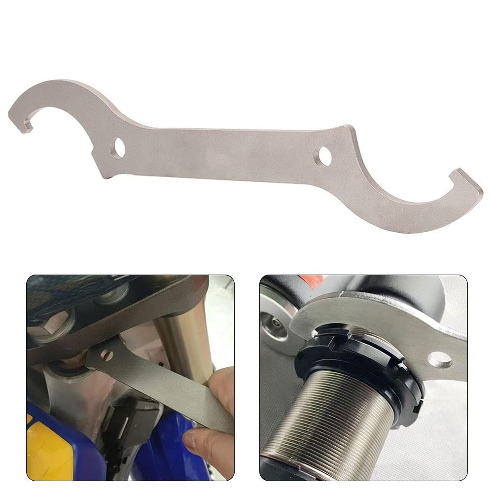 Universal Motorcycle Rear Shock & Steering stem Wrench Spring Adjustment Tool...
