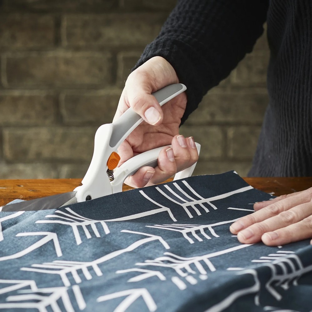 Fiskars 8" Bent Scissors with Premier Easy Action, in White