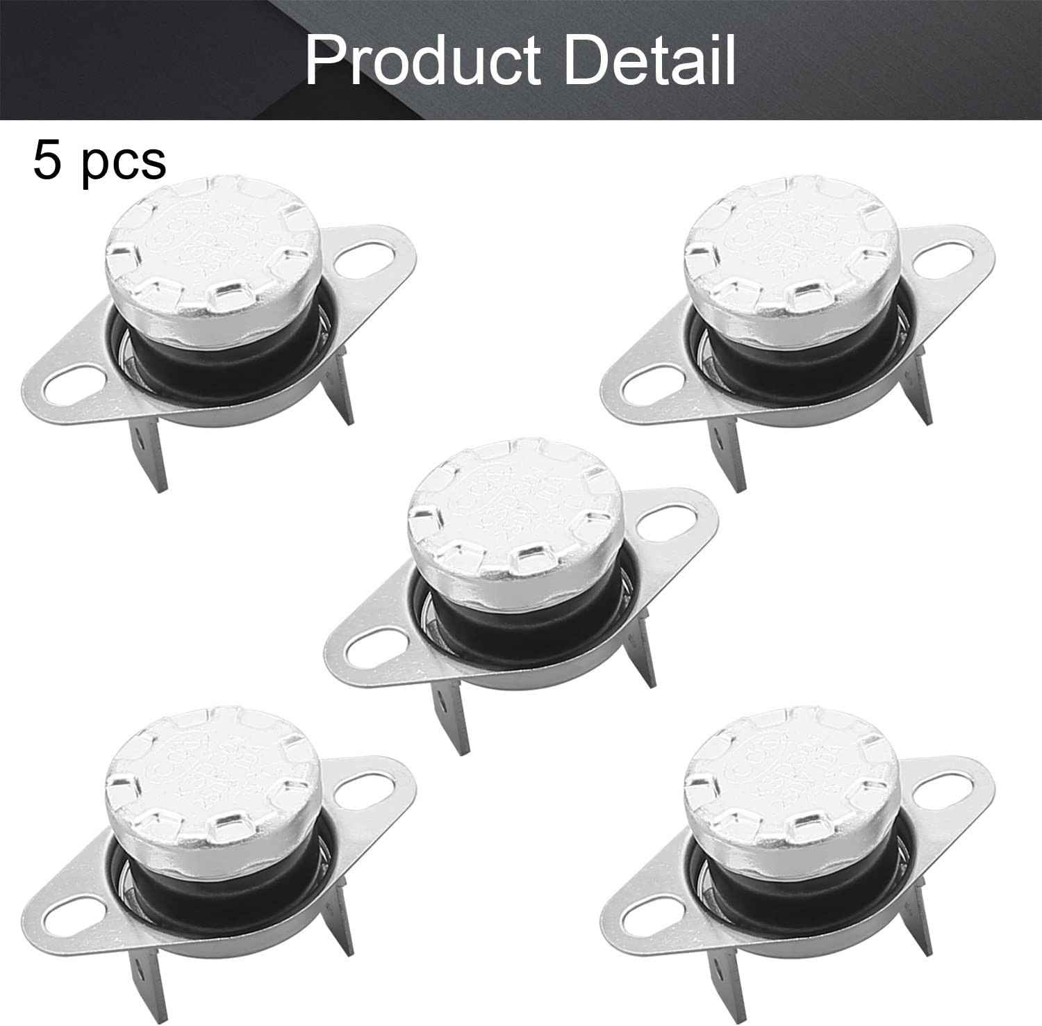 Fielect 5Pcs KSD301 Thermostat 80°C/176°F Normally Closed N.C Snap 80c 5pcs