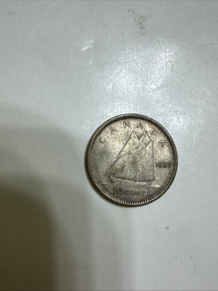 1939 CANADA King George VI - Silver 10 Cent SILVER Coin