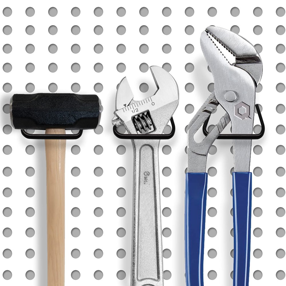 16Pcs Pegboard Plier Holders, Stainless Steel Double Loop Pegboard Hooks, Bla...