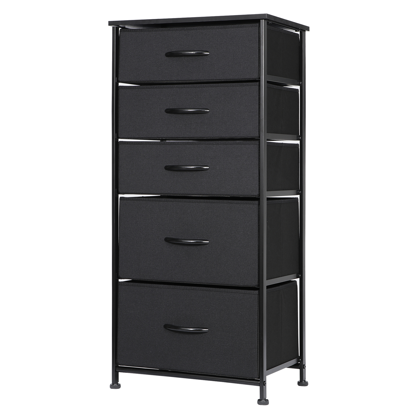 Fabric Dresser W/5 Drawer Storage Chest Tower Cabinet Organizer Unit for Bedroom