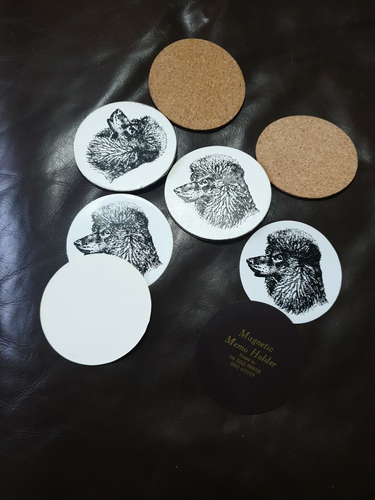 Poodle set - Magnets / Stickers and 4 coasters
