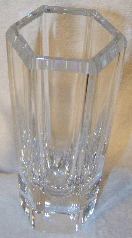 KOSTA BODA HEXAGONAL VASE SIGNED BY EDENFALK