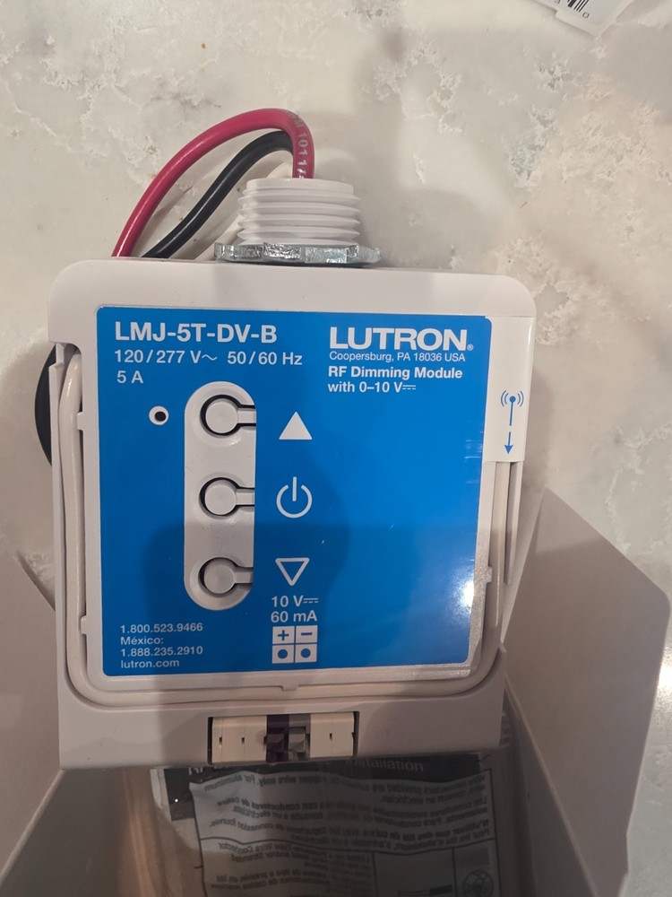 Lutron LMJ-5T-DV-B 120/277V RF Dimming Module - White