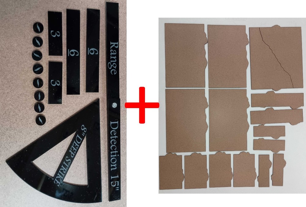 COMBO Measuring Tools + Terrain Footprints Warhammer 40k 11th Edition FULL TABLE