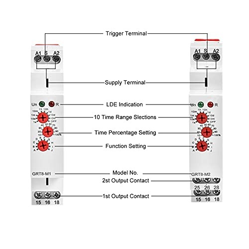 GRT8-M2 Multifunction Time Relay with 10 Function Choices 16A AC/DC12V-240V